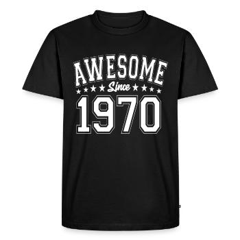 Génial depuis 1970 anniversaire 1970 millésime 1970 - T-shirt Premium bio Homme - noir - Devant - Nico (187cm)