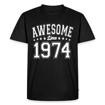 Génial depuis 1974 Anniversaire 1974 Millésime 1974 - T-shirt Premium bio Homme - noir - Devant - Nico (187cm)