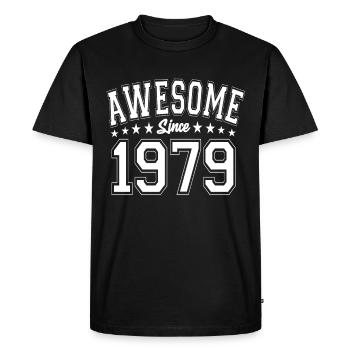 Génial depuis 1979 Anniversaire 1979 Millésime 1979 - T-shirt Premium bio Homme - noir - Devant - Nico (187cm)