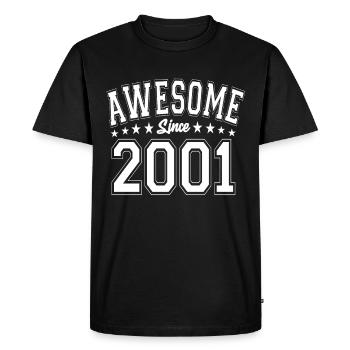 Génial depuis 2001 anniversaire 2001 millésime 2001 - T-shirt Premium bio Homme - noir - Devant - Nico (187cm)
