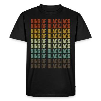 King of Blackjack Blackjack Gambler Casino King - Men's Premium Organic T-Shirt - black - Front - Nico (187cm)