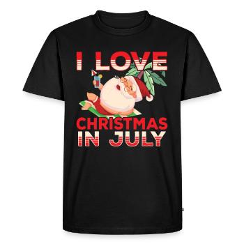 I love Christmas in July Christmas in July - Men's Premium Organic T-Shirt - black - Front - Nico (187cm)