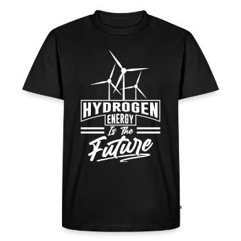 L’hydrogène est l’élément d’avenir L’hydrogène - T-shirt Premium bio Homme - noir - Devant - Nico (187cm)