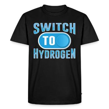 Passer à l’hydrogène énergie hydrogène - T-shirt Premium bio Homme - noir - Devant - Nico (187cm)