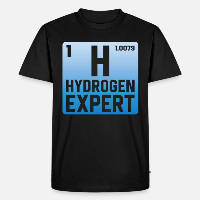 Hydrogen Expert Wasserstoff Energie Element - Männer Premium Bio T-Shirt - Schwarz