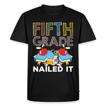 5 classes terminées École cinquième année Cinquième année - T-shirt Premium bio Homme - noir - Devant - Nico (187cm)