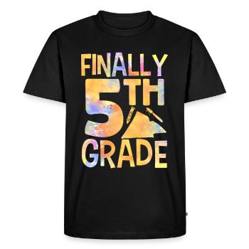 Enfin 5 classes École cinquième année cinquième année - T-shirt Premium bio Homme - noir - Devant - Nico (187cm)