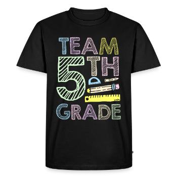 Team 5 Grade Fifth Fifth Grader School - Men's Premium Organic T-Shirt - black - Front - Nico (187cm)