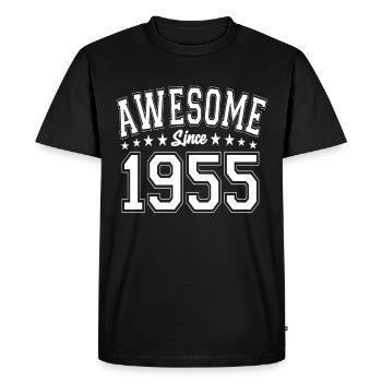 Awesome Since 1955 Birthday 1955 Vintage 1955 - Men's Premium Organic T-Shirt - black - Front - Nico (187cm)