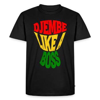 Djembé heureux comme un chef Typographie de tambour africain - T-shirt Premium bio Homme - noir - Devant - Nico (187cm)