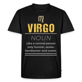 Nom de la Vierge - Comme une personne normale seulement - T-shirt Premium bio Homme - noir - Devant - Nico (187cm)