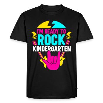 Je suis prêt à bercer les enfants de la maternelle - T-shirt Premium bio Homme - noir - Devant - Nico (187cm)