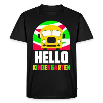 Hello Kindergarten Sayings Sweet Children Humor - Men's Premium Organic T-Shirt - black - Front - Nico (187cm)