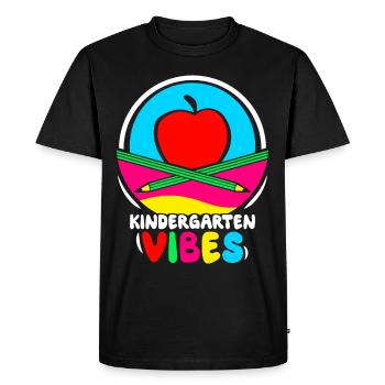 Kindergarten Vibes Cute Children Humor Sayings - Men's Premium Organic T-Shirt - black - Front - Nico (187cm)