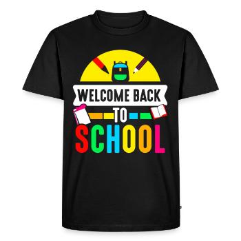 Welcome back to school Teachers Back to school - Men's Premium Organic T-Shirt - black - Front - Nico (187cm)