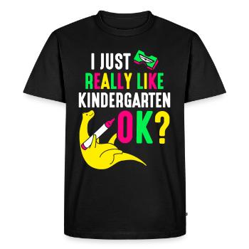 J’aime juste le jardin d’enfants très mignon - T-shirt Premium bio Homme - noir - Devant - Nico (187cm)
