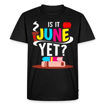 C’est déjà juin Rentrée Rentrée Rentrée - T-shirt Premium bio Homme - noir - Devant - Nico (187cm)