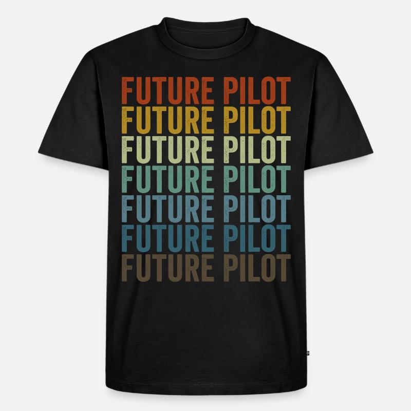 Zukünftiger Pilot Flugzeugpilot Luftfahrt - Männer Premium Bio T-Shirt - Schwarz