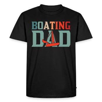 Boating father Yacht boating ship boat - Men's Premium Organic T-Shirt - black - Front - Nico (187cm)