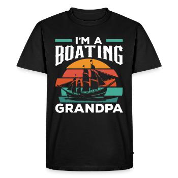 Je suis un bateau de grand-père nautique - T-shirt Premium bio Homme - noir - Devant - Nico (187cm)