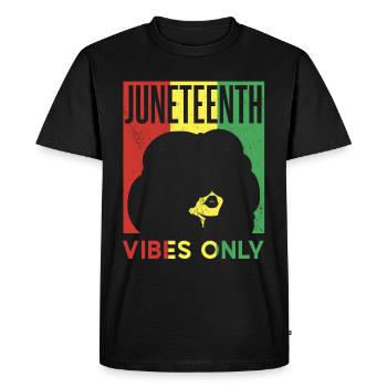 Seulement Juneteenth Vibes Black African American 1865 - T-shirt Premium bio Homme - noir - Devant - Nico (187cm)