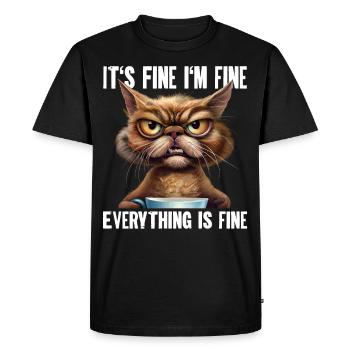 Son beau im fine tout est bien - T-shirt Premium bio Homme - noir - Devant - Nico (187cm)
