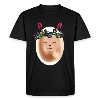 Joli œuf de Pâques peint avec couronne de fleurs pour - T-shirt Premium bio Homme - noir - Devant - Nico (187cm)