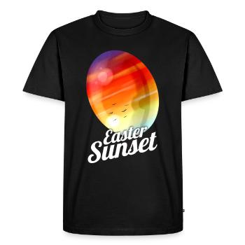 Coucher de soleil de Pâques peint Oeuf de Pâques pour la chasse aux œufs sur - T-shirt Premium bio Homme - noir - Devant - Nico (187cm)