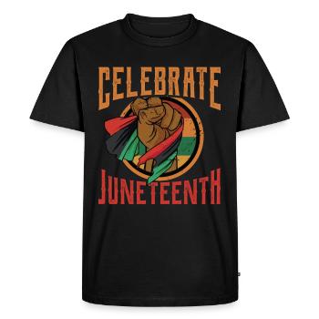 Célèbre le Juneteenth African American Black 1865 - T-shirt Premium bio Homme - noir - Devant - Nico (187cm)