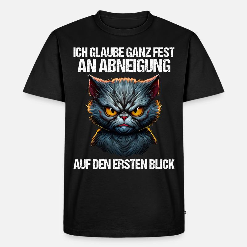 Katze Kätzchen Katzenhalter Katzen Sarkasmus - Männer Premium Bio T-Shirt - Schwarz