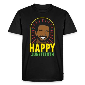 Joyeux Juneteenth Black African American 1865 - T-shirt Premium bio Homme - noir - Devant - Nico (187cm)