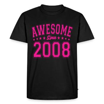 Awesome Since 2008 Birthday 2008 Vintage 2008 - Men's Premium Organic T-Shirt - black - Front - Nico (187cm)