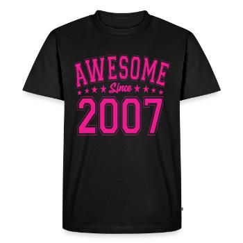 Awesome Since 2007 Birthday 2007 Vintage 2007 - Men's Premium Organic T-Shirt - black - Front - Nico (187cm)