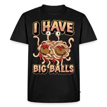 Spaghetti volant Monster FSM Pastafari Pastafar - T-shirt Premium bio Homme - noir - Devant - Nico (187cm)