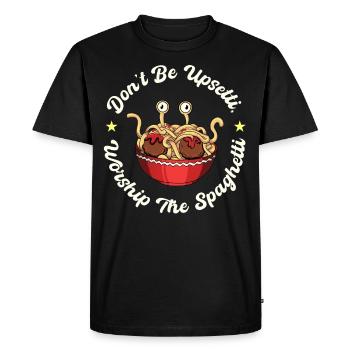 The Flying Spaghetti Monster - Men's Premium Organic T-Shirt - black - Front - Nico (187cm)