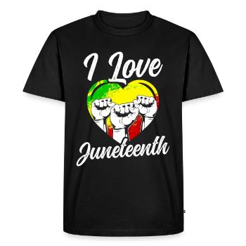 J’adore le Juneteenth Black African American - T-shirt Premium bio Homme - noir - Devant - Nico (187cm)