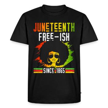 Juneteenth Free Ish depuis 1865 Afrique noire - T-shirt Premium bio Homme - noir - Devant - Nico (187cm)