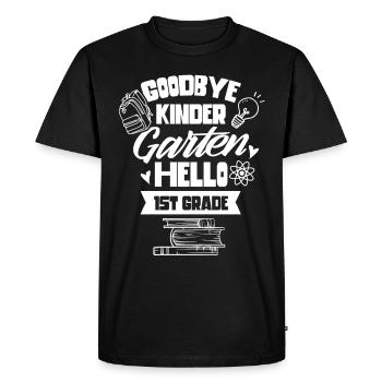 Au revoir la maternelle Hello 1 classe - T-shirt Premium bio Homme - noir - Devant - Nico (187cm)