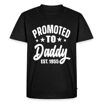 Promoted To Daddy Est 1955 - Men's Premium Organic T-Shirt - black - Front - Nico (187cm)