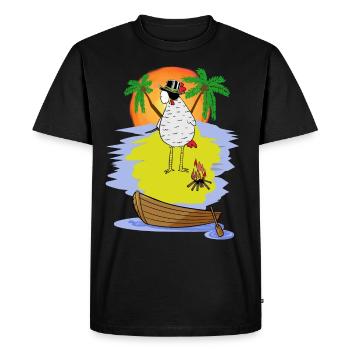 Pirate Chicken Buccaneer Island Eye Patch Adventure - T-shirt Premium bio Homme - noir - Devant - Nico (187cm)