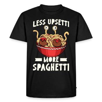 Spaghetti volant Monster FSM Pastafari Pastafar - T-shirt Premium bio Homme - noir - Devant - Nico (187cm)