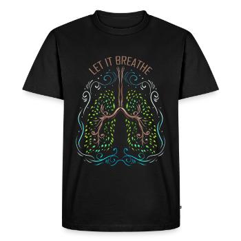 Logo Let It Breath - Green Lung Out Of Trees For - Men's Premium Organic T-Shirt - black - Front - Nico (187cm)