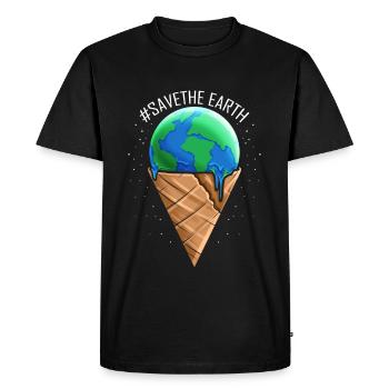 Cornet de crème glacée avec boule de crème glacée fondante pour - T-shirt Premium bio Homme - noir - Devant - Nico (187cm)