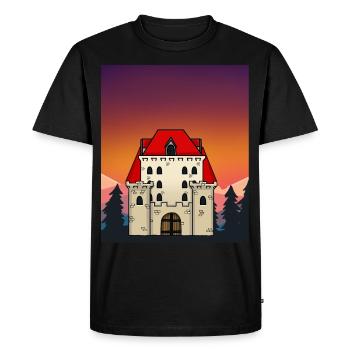 Château Château Moyen Age Personnage de conte de fées - T-shirt Premium bio Homme - noir - Devant - Nico (187cm)