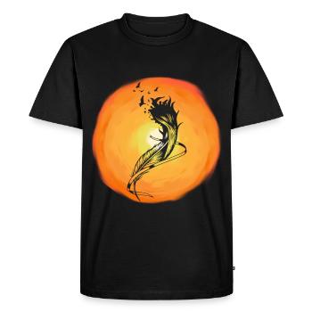 Soleil Oiseaux sauvages Oiseaux floqués Soleil - T-shirt Premium bio Homme - noir - Devant - Nico (187cm)