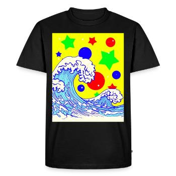 Clowncore Aesthetic Great Wave Off Kanagawa - Men's Premium Organic T-Shirt - black - Front - Nico (187cm)