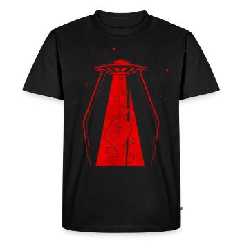Cryptidcore Esthétique Lait de fraise UFO - T-shirt Premium bio Homme - noir - Devant - Nico (187cm)