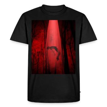Cryptidcore Esthétique OVNI Alien Abduction - T-shirt Premium bio Homme - noir - Devant - Nico (187cm)