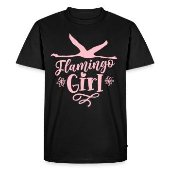 Flamingo Girl Animal Flamingos Cute Sayings - Men's Premium Organic T-Shirt - black - Front - Nico (187cm)