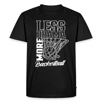 Moins de drame Plus de joueurs de basket-ball - T-shirt Premium bio Homme - noir - Devant - Nico (187cm)